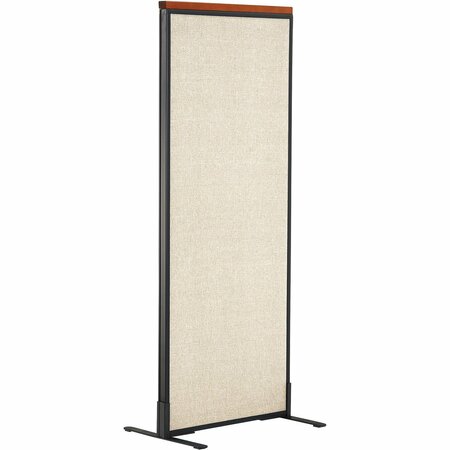 INTERION BY GLOBAL INDUSTRIAL Interion Deluxe Freestanding Office Partition Panel, 24-1/4inW x 61-1/2inH, Tan 694653FTN